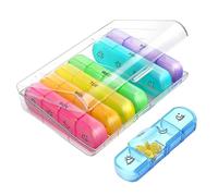 PIPABD Transparent Pilulier Semainier,Quatre Cases | Pillulier 7jours Grande Capacite Plus Rangement Boite de Médicaments, Résistante à la Poussière et à l’humidité