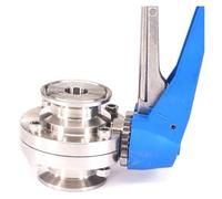Pipe 45mm 2" Tri Clamp Ferrule O/D 64mm 304 Stainless Steel Tri Butterfly Valve