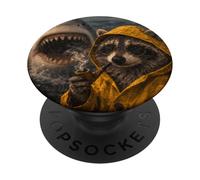 Pipe à Fumer drôle Raton Laveur Requin Attaque Meme Vintage PopSockets PopGrip Adhésif