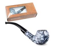 Pipe à Fumer Effet Marbre - Pipe à Tabac Ergonomique et Élégante pour les Amateurs de Pipe - Facile à Nettoyer - Design Compact - Effet Porcelaine