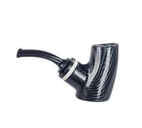 Pipe À Fumer En Résine Personnalisée Pipe À Tabac Courbée Portable Conception À Grande Cavité D'air Avec Pot En Métal Cadeau Pour Grand-père, Mari, Ami, Collectionneur(Black)