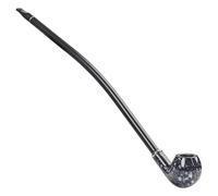 Pipe à fumer longue avec filtre amovible Pipe à tabac en résine lavable Lisse, courbée, fabriquée à la main+Boîtes Cadeau Cadeau de vacances pour hommes(Natural)