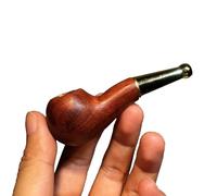 pipe à fumer, Mini pipe à tabac faite main - Pipe à fumer portable et détachable for débutants - Embouchure courte en bois de santal rouge et poirier(A)