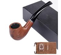 Pipe À Fumer Vintage Pipe À Tabac Fabriquée À La Main Pipe A Fumer Tabac Amovible Type de Tige Courbée Tuyau de 9 MM Cadeau pour Fumeurs Débutants(White)