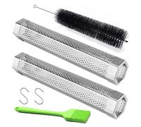 Pipe à Granulés pour Barbecue en 304 Acier Inoxydable, 30,48 Cm, de Bois Barbecue, Fumoir Fumage Froid/à Chaud, Paquet 2