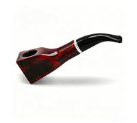 Pipe à tabac courte incurvée en bois de style vintage détachable (rouge)