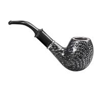 Pipe À Tabac Créative en Résine Noire avec Filtre, Pipe À Fumer À Tige Courbée Faite À La Main avec Pot en Métal Cadeau pour Grand-père, Mari, Ami, Collectionneur, Débutant