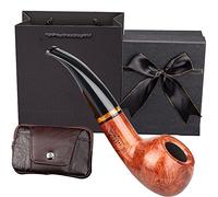Pipe à tabac Deluxe Briar 9 mm, coffret cadeau et accessoires, pipe à fumer en bois faite à la main, kit parfait pour débutant (couleur : G)