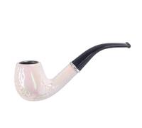 Pipe À Tabac En Bois Blanche, Pipe À Fumer À Tige Courbée Avec Filtre Pipe A Fumer Tabac Courbée Fabriquée À La Main Amovible Cadeau Pour Amis, Grand-père, Amoureux