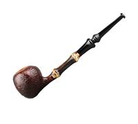 Pipe À Tabac en Bois De Bruyère Au Design Bambou- Conçue en 1999,Élégante Pipe À Fumer Sculptée À La Main Convient pour Un Filtre De 3 Mm Cadeau pour Grand-père, Mari, Ami(Brown)