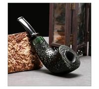 Pipe À Tabac en Bois De Bruyère - des Années D'histoire, Pipe À Fumer À Manche Court Fabriquée À La Main Convient Aux Filtres De 3 Mm pour Les Collectionneurs(Green)