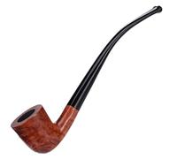 Pipe À Tabac En Bois De Bruyère Pipe À Fumer Classique À Longue Tige Pipe A Fumer Tabac À Filtre 3MM Fabriquée À La Main Amovible - Pour Hommes Et Femmes(Natural)