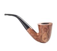 Pipe À Tabac En Bois De Rose Naturel Mini Pipe Classique Faite À La Main Pipe A Fumer De Type Courbée - Détachable - Tuyau 9 Mm Cadeaux Pour Père, Mari, Collectionneurs(Natural)