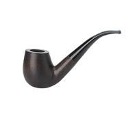 Pipe à tabac en bois d'ébène pour homme - 9 mm - Avec filtre à charbon actif - Avec embout buccal - Idéal pour fumer et comme cadeau (A)
