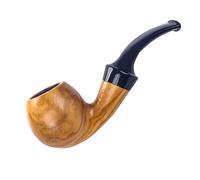 Pipe À Tabac En Bois D'olivier Faite À La Main, Mini Pipe À Fumer Portable Type De Tige Courbée Classique Paroi Épaisse Amovible Cadeau Pour Collectionneur, Débutant