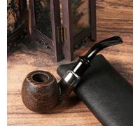 Pipe à tabac en bois - Pipe incurvée - Convient aux filtres de 9 mm - Parfait pour les débutants, la famille