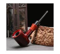 Pipe À Tabac en Bruyère À L'ancienne - des Années D'histoire, Pipe À Fumer Artisanale- Convient pour Un Filtre De 3mm Poignée Droite pour Collectionneur Familial(Red)