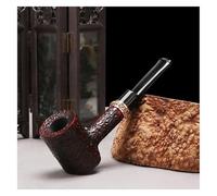 Pipe À Tabac en Bruyère Rouge, Fabriquée À La Main Pipe À Fumer - Conçue en 1956 Compatible avec Un Filtre De 3mm Cadeau pour Grand-père, Mari, Ami Ou Collectionneur(Brown)