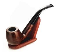 Pipe À Tabac En Ébène Sculptée À La Main- Pipe À Fumer De Style Rétro- Pipe À Tabac Portable Avec Filtre de 9MM- Cadeau Pour Grand-père, Mari, Ami, Débutant(Clear)