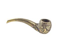 Pipe À Tabac En Laiton À L'ancienne Mini Pipe À Fumer Portable Type de Tige Courbée Conception Sans Filtre Cadeau Pour Grand-père, Ami, Collectionneur, Débutant(86MM)