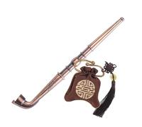 Pipe À Tabac en Métal 3 en 1 Créative, Pipa Da Fumo À Motif Dragon- Poignée Droite pour Grand-père, Mari, Ami, Collectionneur, Débutant(Bronze,290MM/11.4ICNH)