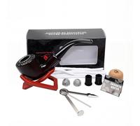 Pipe à tabac - Kit de dégustation de tabac - Avec accessoires et boîte cadeau - Pour débutants - Avec outil de nettoyage de pipe - Cadeau pour hommes, papa et grands-pères