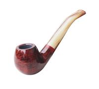 Pipe à Tabac, Pipe à Fumer en Bois de Houx Artisanale, kit Porte-Cigarettes à Corne avec Cure-Pipes, Filtre à Pipe de 9 mm pour Le Coffret Cadeau et Accessoires (Rouge)