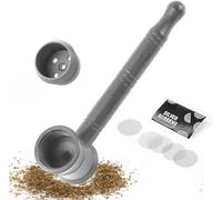 Pipe À Tabac, Pipe À Fumer Métal Et En Aluminium, Petite Pipe À Fumer Portable, Mini Embout De Marteau En Métal 1 Pc Noir Avec Maille, Facile À Nettoyer grau