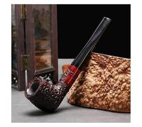 Pipe À Tabac Vintage en Bruyère - Depuis 1899 - Pipe À Fumer Artisanale - Compatible avec Filtre 9 Mm pour Grand-père, Mari, Ami, Collectionneur Ou Débutant.(Black)