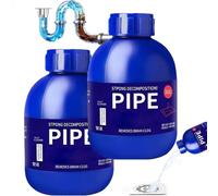 Pipe Bobo Cleaner 300 g,Pipe Bobo Drain Unblocker,Puissant Nettoyant for évier Et Canalisations,Agent De Dragage De Tuyaux Puissant,Pipeline Dredging Agent,Déboucheur for L'extérieur,Cuisine (2PC)