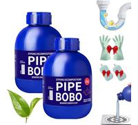 Pipe Bobo Déboucheur, Pipe Bobo Drain Cleaner, Puissant Nettoyant for évier Et Canalisations, Nettoyant Professionnel pour L'extérieur, Cuisine, Douches, Salles de Bains et Toilettes (2pc)