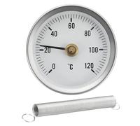 Pipe Clamp Gauge - Adjustable Thermograph for Energy | 63mm Stainless Steel with Spring Mount, Industrial Heat Exchanger Tool, Steam Hot Oil Accessory, Indoor Outdoor Supply for Professionals