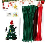 Pipe Cleaner Christmas Tree Kit Educational Handcrafted Seasonal Decoration | Christmas Tree Pipe Cleaner Craft for Family Decoration Handicraft Classes Photography Desk Entrance