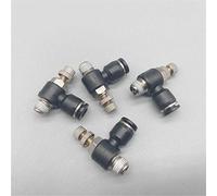 Pipe connector 10pcs Black 4-12mm Tube - M5 1/8" 1/4" 3/8" 1/2" Male Thread Push to Fitting Elbow Pneumatic Speed Flow Controller Fittings (Color : 6mm, Specification : 38) Brass Hose