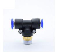 Pipe connector 10pcs PB" Air Connector Fitting T Shape Tee 4mm To 12mm Hose Pipe To 1/8" 1/4" M5 3/8" 1/2" BSP Male Thread Pneumatic Coupler (Color : 4mm OD Hose, Specification : M5) Brass Hose