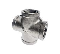 Pipe connector 5pcs Thread 4 Way Female Cross Coupling Connector SS 304 Pipe Fitting BSP (Thread Specification : DN40)