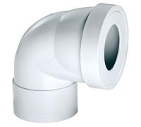 Pipe courte coudée - femelle - à coller - blanc