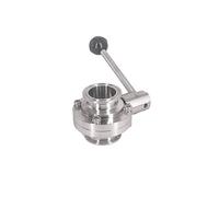 Pipe de bas devoir 19/25/32/38/45/51 mm OD x 1,5 "2" Vanne papillon sanitaire à pince Sus 304 Homebrew en acier inoxydable,Compatibilité universelle(38mm Pipe OD K50.5mm)