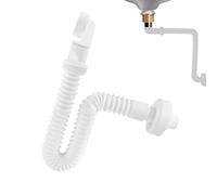 Pipe de vidange de l'évier - Connecteur de sauvegarde d'espace siphon à 360 ° Réglable pour la buanderie de lavabo, tube de plomberie flexible avec installation facile, conception résistante à la fuit