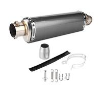 Pipe d'échappement universel 51 mm/2 pouces pour moto avec texture fibre de carbone - Compatible avec Yamaha R3 R6 R15, Kawasaki Ninja 250/400 et KTM RC390