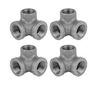 PIPE DECOR Lot de 4 coudes de sortie latérale en fer malléable Noir 1,9 cm