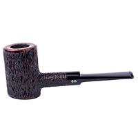 Pipe en bois pour tabac - Série Poker, Fabriquée en racine de bruyère, Filtre de refroidissement en métal (Rustiqué)