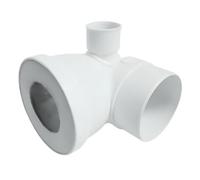 Pipe évacuation WC courte mâle 90 degré, piquage droite 40 mm