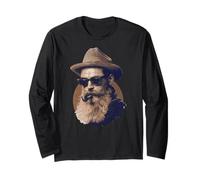 Pipe Fedora Vintage Homme Barbu Portrait Manche Longue