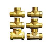 Pipe Fittings DN20 3/4" BSP Female to Three-Head Three-Way Three-Way T-Shaped Brass Pipe Joint Connector for Water and Gas Joint (Color : F F F Square)