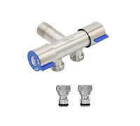 Pipe Fittings Metal 1/2 Male to 1/2 Inch 2 Way 2 Points Garden Faucet Manifold Irrigation Valve Quick Connector 5/8" Garden Manifold 1 Set (Color : B)