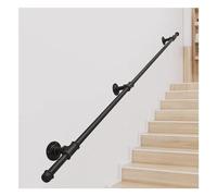 Pipe il industriel 2,7 m - Rampe d'escalier murale en fer forgé pour une utilisation en intérieur et en extérieur, idéale pour la sécurité des personnes âgées sur les terrasses, jardins et escaliers