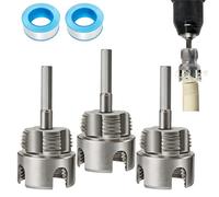 Pipe Tapping and Threading Tool, 1/2" 3/4" 1" Dual-Function Integrated Internal & External Pipe Threading Tool for Water Pipe, Compatible with Electric Drills (1")