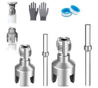 Pipe Tapping and Threading Tool, Integrated Internal & External Pipe Threading Tool, 1/2" 、3/4" Dies, For Rapid Leak Sealing In Industrial Maintenance and DIY Renovations (1/2"+3/4")