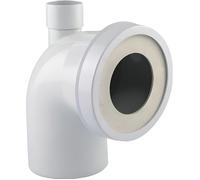 Pipe WC - INTERPLAST - courte coudée 90° mâle - PVC - Ø100/Ø40 mm - Joint démontable